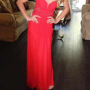 Sherri Hill Scarlet Embellished Gown